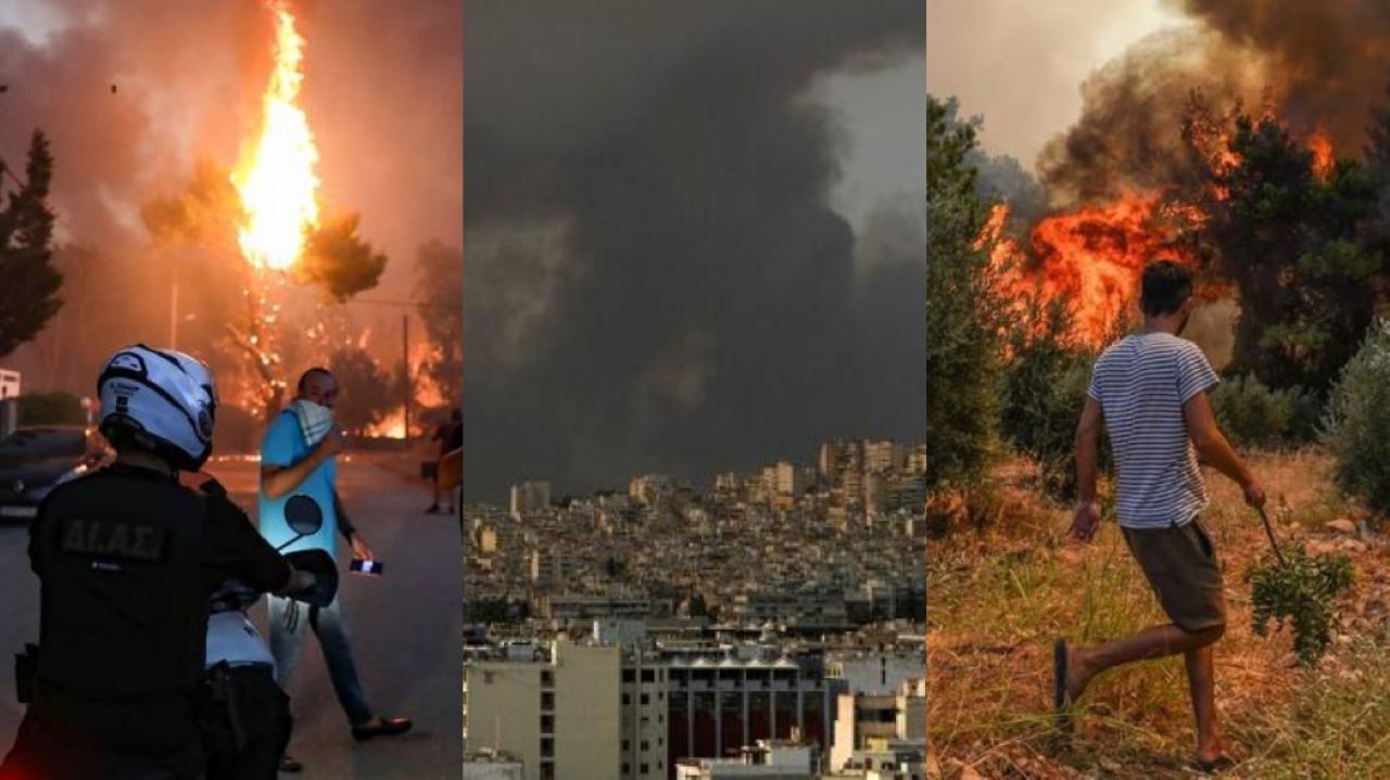 Grecia Turchia Atene Incendi Fiamme