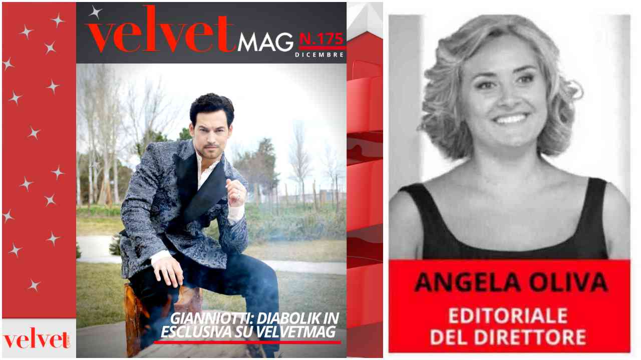Editoriale del Direttore Angela Oliva - Copertina VelvetMAG Dicembre 2022 Giacomo Gianniotti