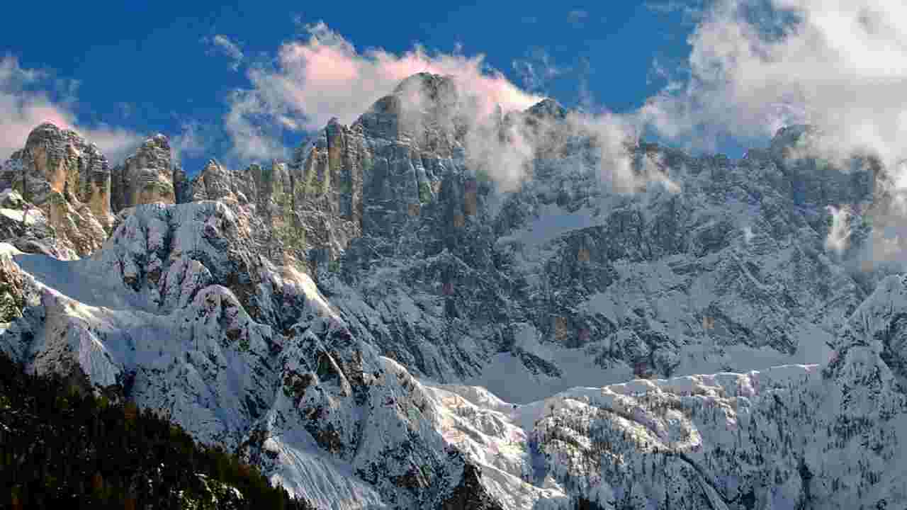 Neve sulle Dolomiti al Monte Civetta