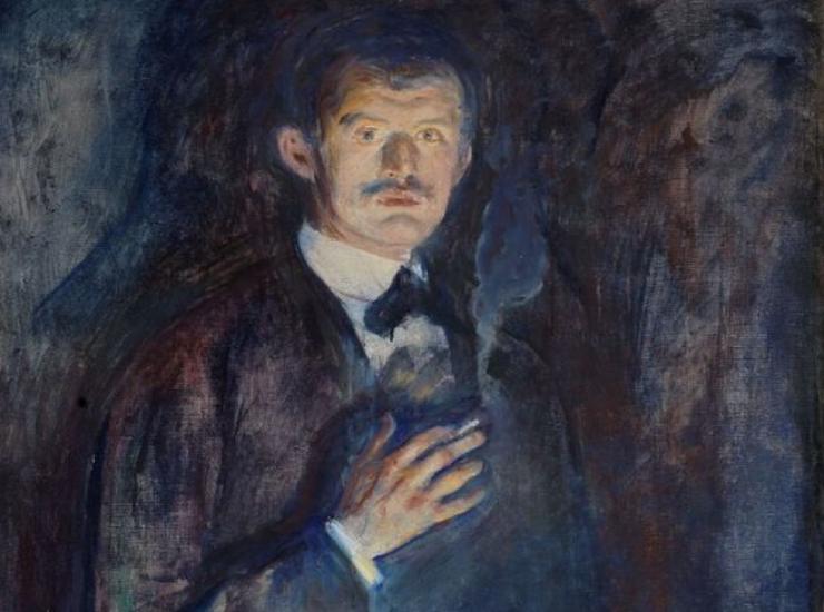 Edvard Munch autoritratto con sigaretta 1895