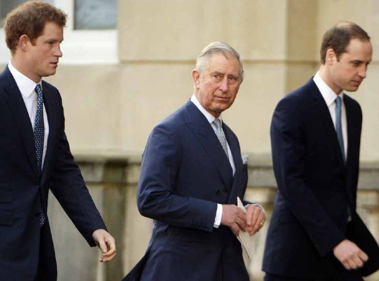 Il principe Harry, il principe William e re Carlo