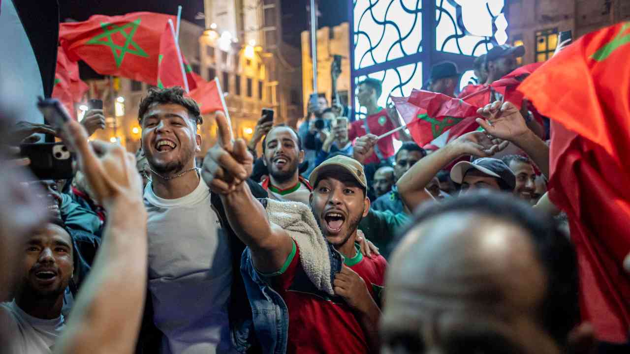 Fans Marocco in festa per la semifinale Qatar 2022