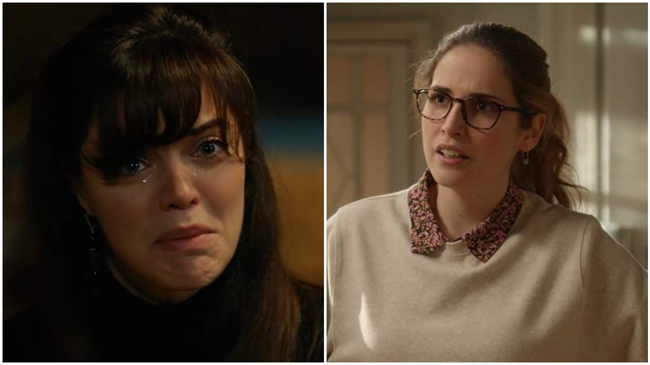 Hilal Altınbilek è Zulehya in "Terra amara", a sinistra e Laura Ledesma è Julia in "Un altro domani", a destra (screenshot Mediaset Infinity) - VelvetMag