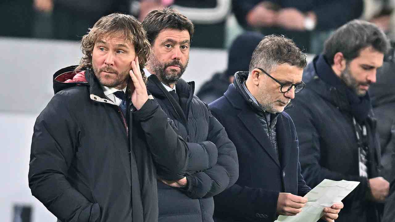 Pavel Nedved e Andrea Agnelli nel match di Serie A Juventus FC vs Udinese Calcio all'Allianz Stadium di Torino