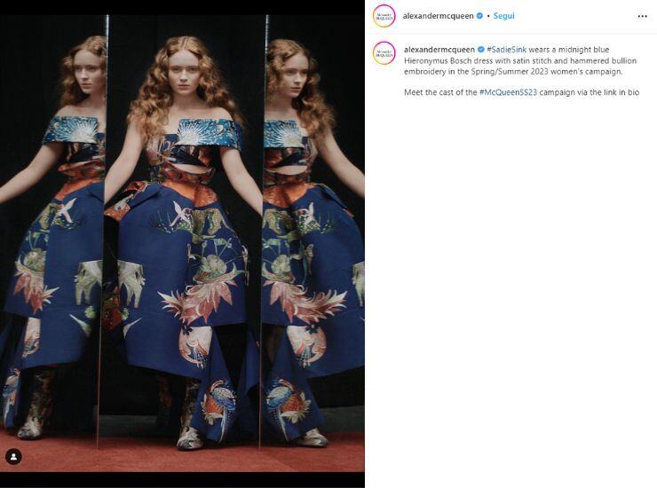 Sadie Sink Alexander McQueen