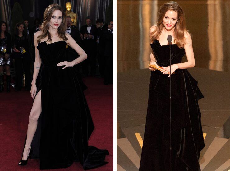 Angelina Jolie Donatella Versace Oscar dress 2012