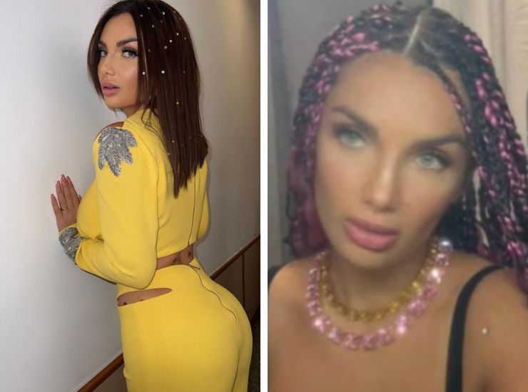Elettra Lamborghini trecce rosa