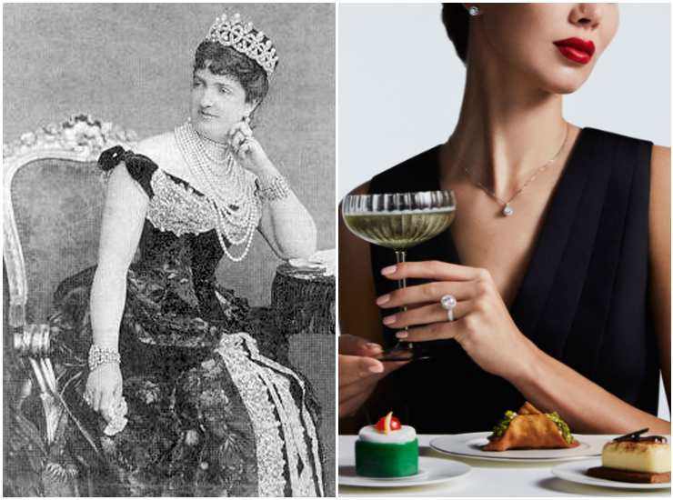 Regina Margherita di Savoia con diadema e gioielli - Foto campagna Damiani collezione Minou