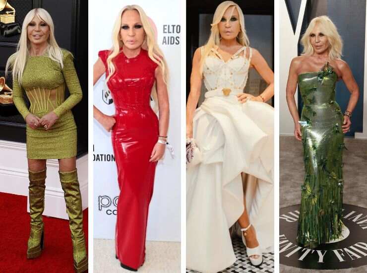 Donatella Versace look red carpet