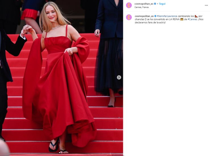Jennifer Lawrence infradito Cannes