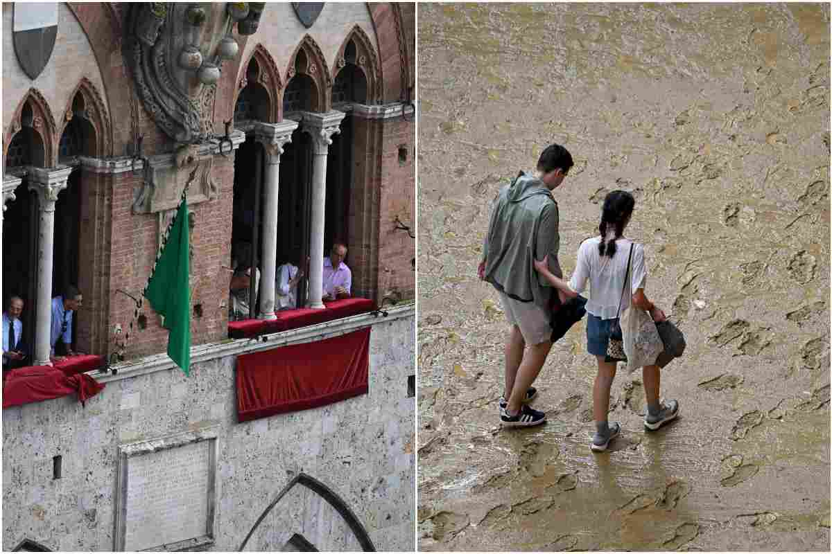 Palio di Siena 2 luglio 2003 Bandiera verde pioggia