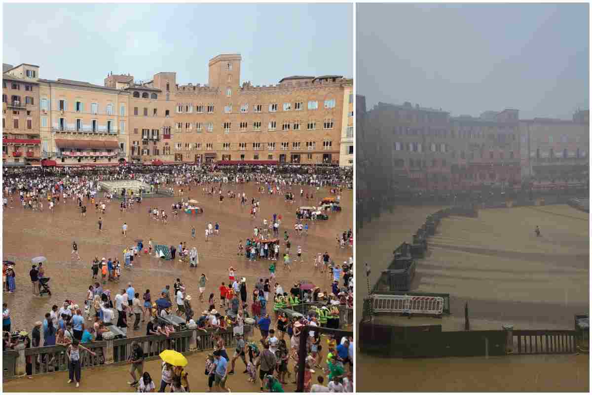 Piazza del Campo Palio 16 agosto annullate le prove del 14 sera e del 15 mattia per pioggia