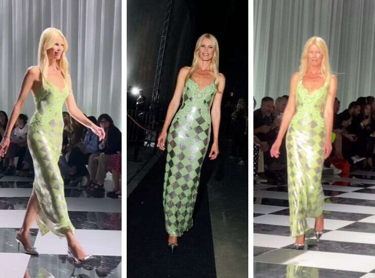 Versace chiude la Milano Fashion Week con Claudia Schiffer