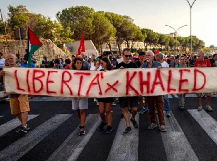khaled el qaisi manifestazione roma 