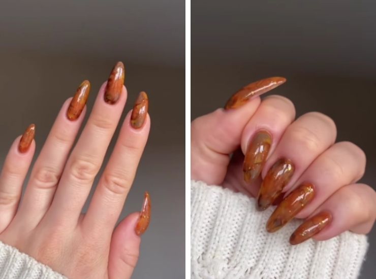 Pumpkin Spice Latte manicure