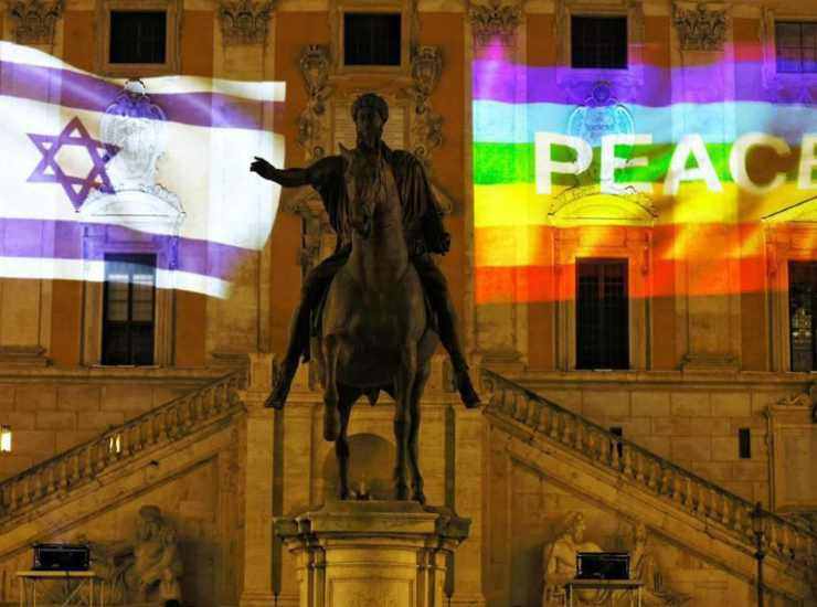 israele bandiere pace roma