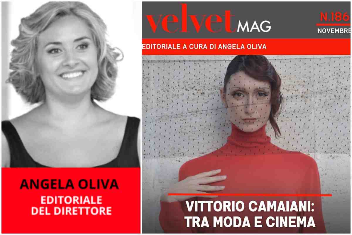 Editoriale del direttore Angela Oliva - Copertina VelvetMAG n.186 - Novembre 2023. Tra moda e cinema Vittorio Camaiani e la diciottesima Festa del Cinema di Roma RomaFF18