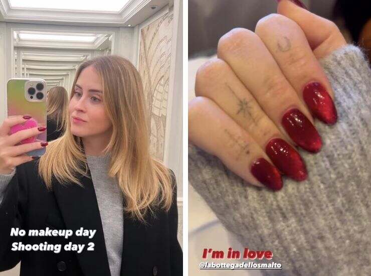 Valentina Ferragni manicure natalizia