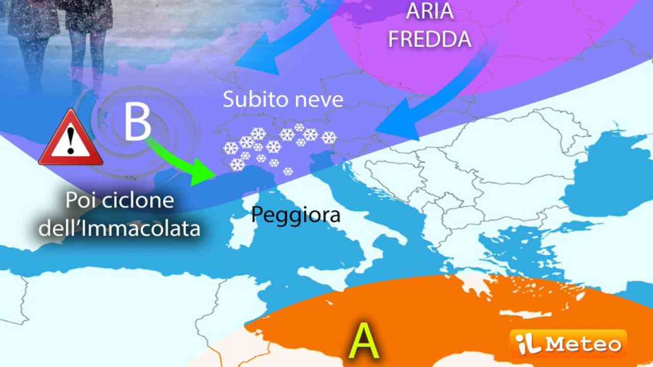 nevicate italia meteo