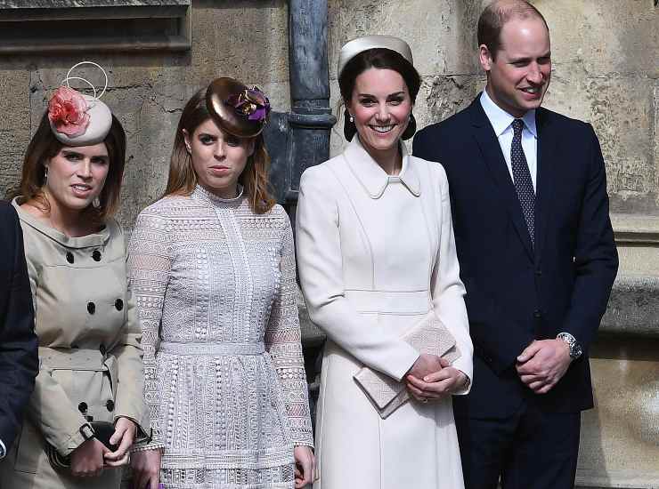 Kate Middleton, la principessa Beatrice, la principessa Eugenie e il principe William