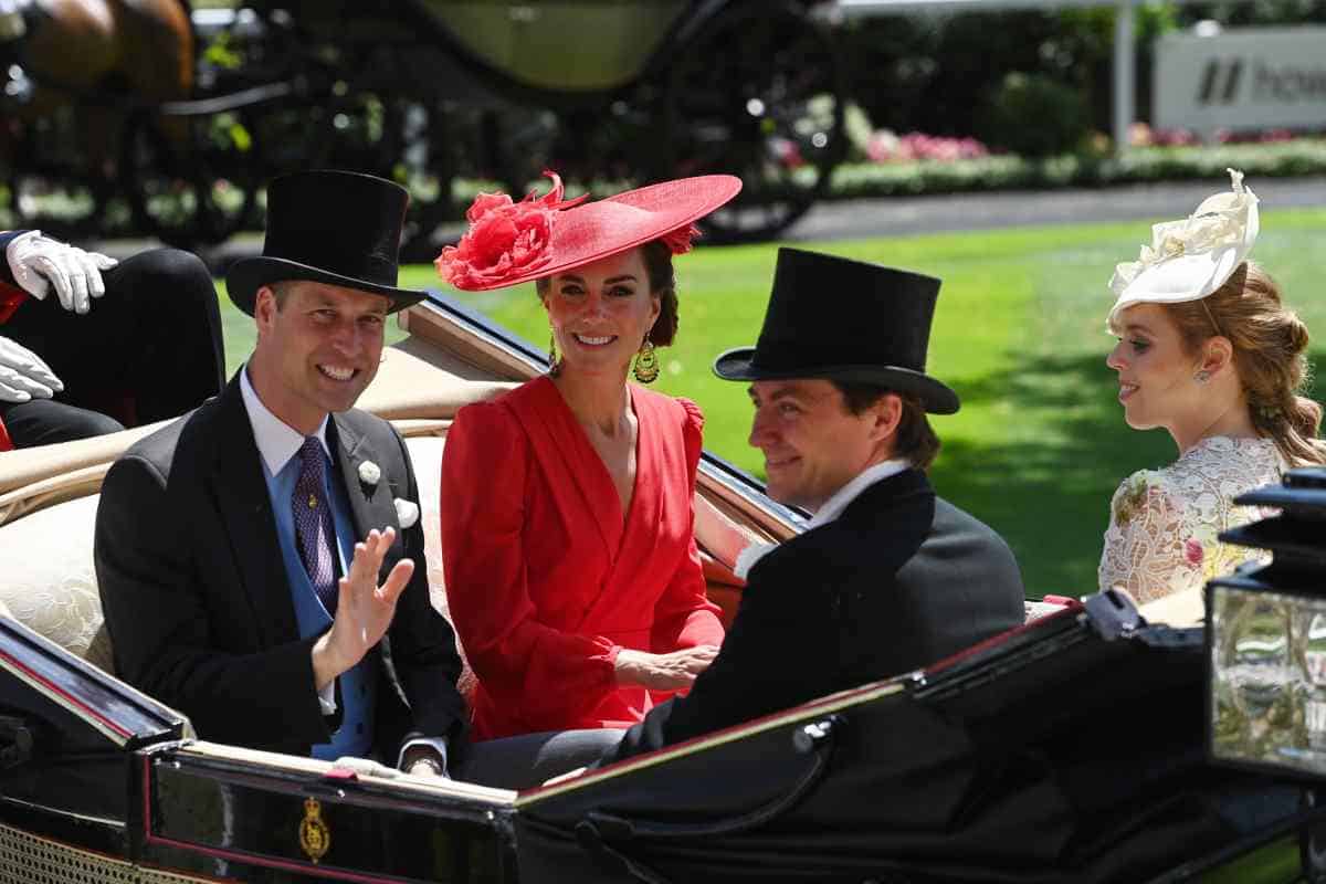 Il principe William, Kate Middleton, la principessa Beatrice e il marito
