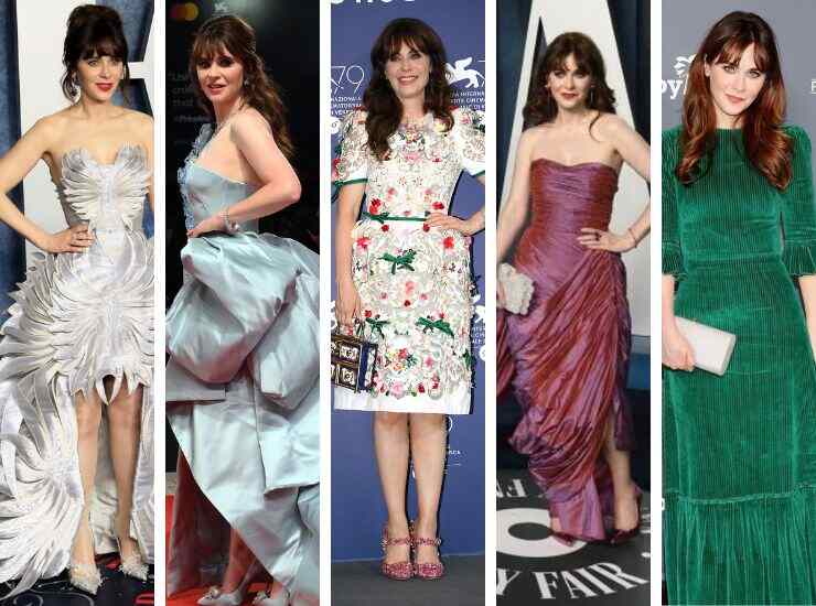 Zooey Deschanel look red carpet