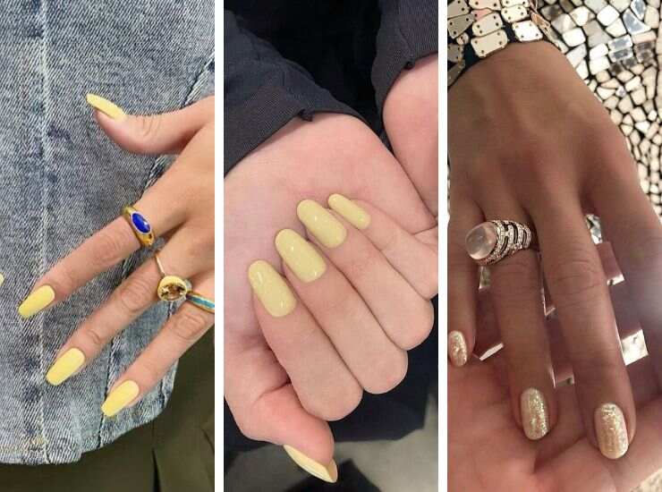 manicure giallo burro