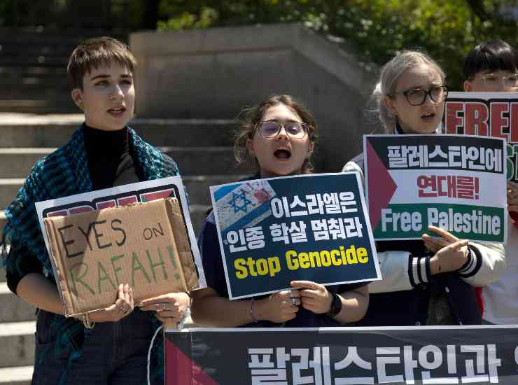 Studenti proteste Gaza Rafah Israele 