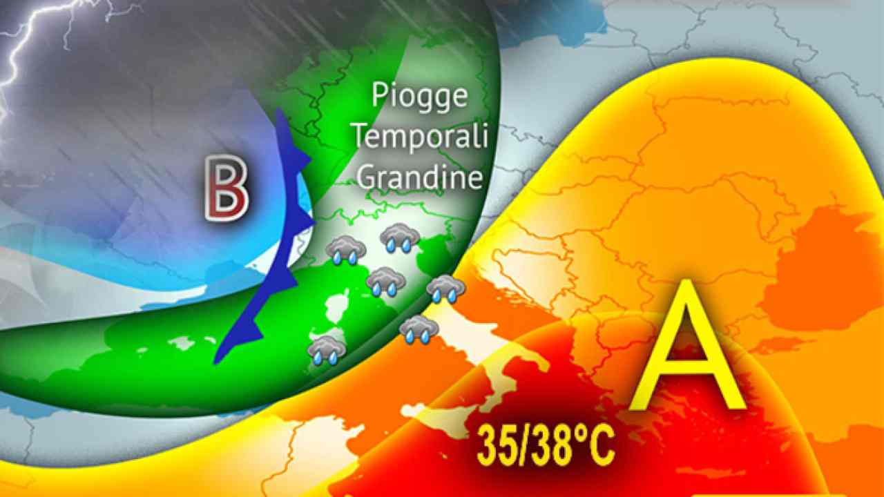 Meteo, Italia spaccata fra temporali e caldo africano