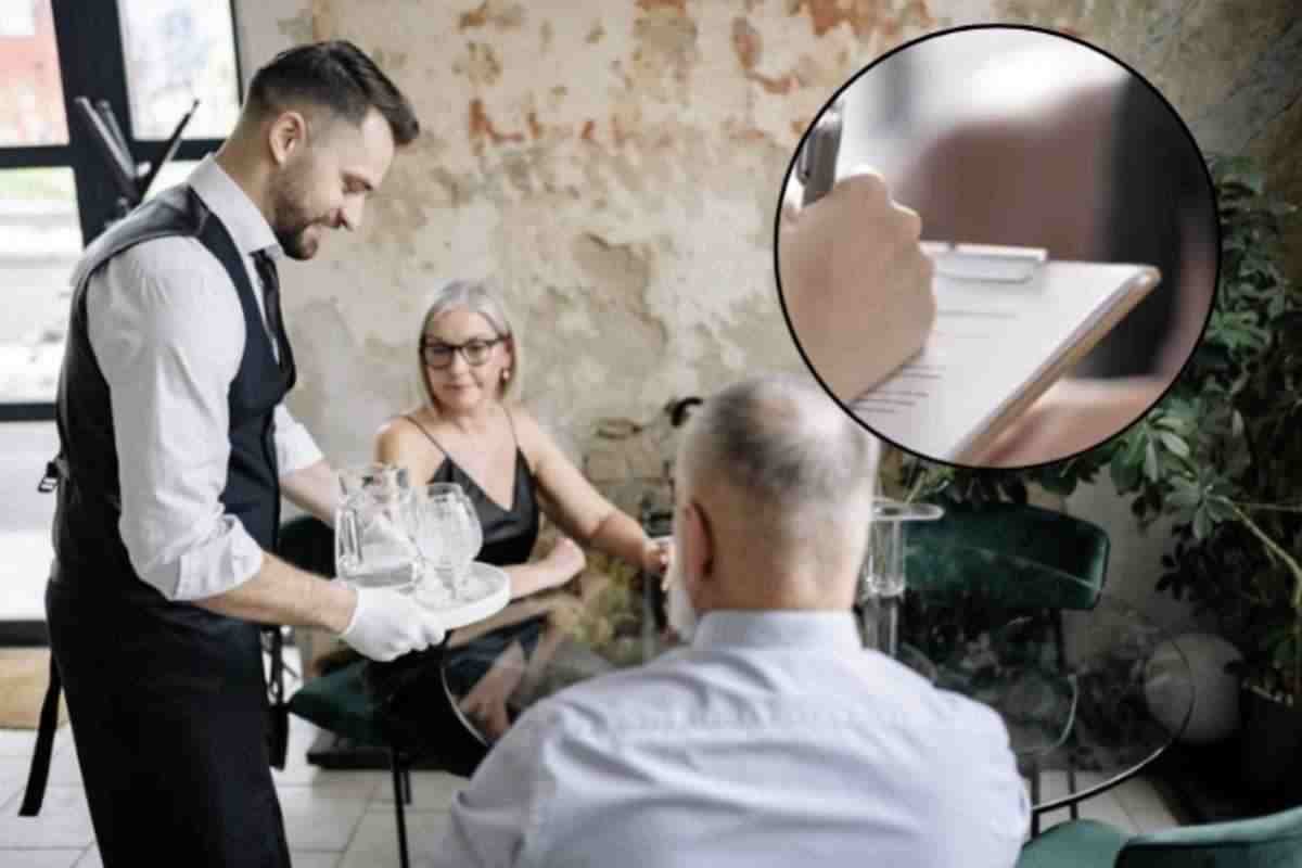 Aiutare un cameriere a sparecchiare in un ristorante, apparentemente un atto di semplice buona educazione,