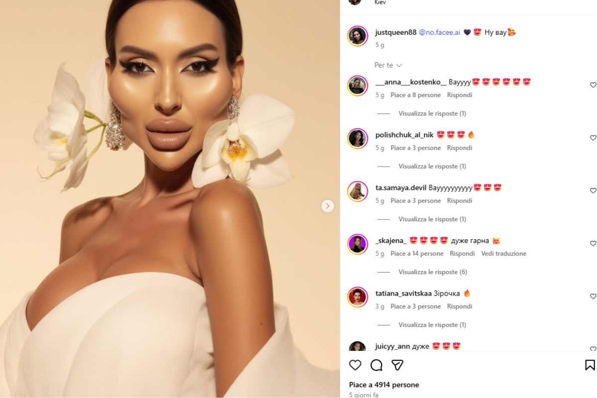 Donna con labbra enormi