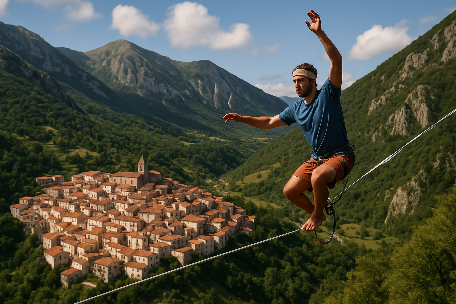 Castelsaraceno, tre giorni di highline e spettacolo sul ponte tibetano più lungo del mondo