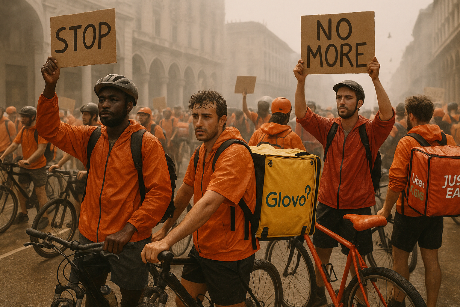 Sciopero rider a Bologna, Milano e Firenze: contro caldo e sfruttamento (2)