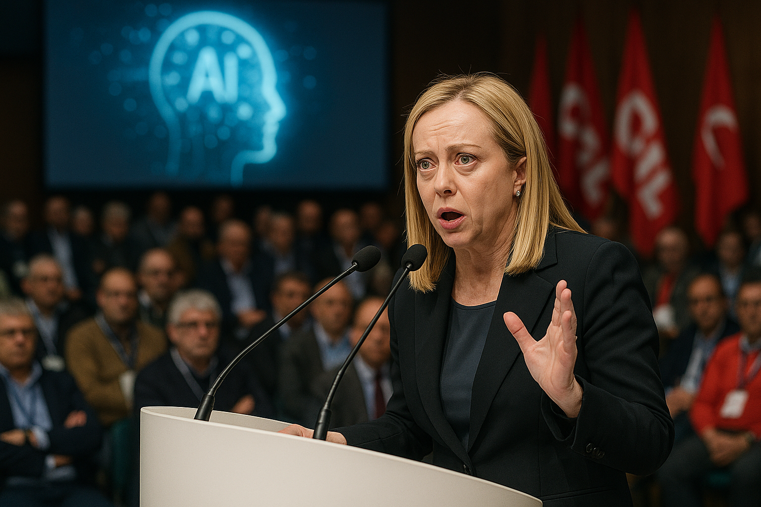 Ai e il governo: Meloni avverte sull'intelligenza artificiale alla Uil