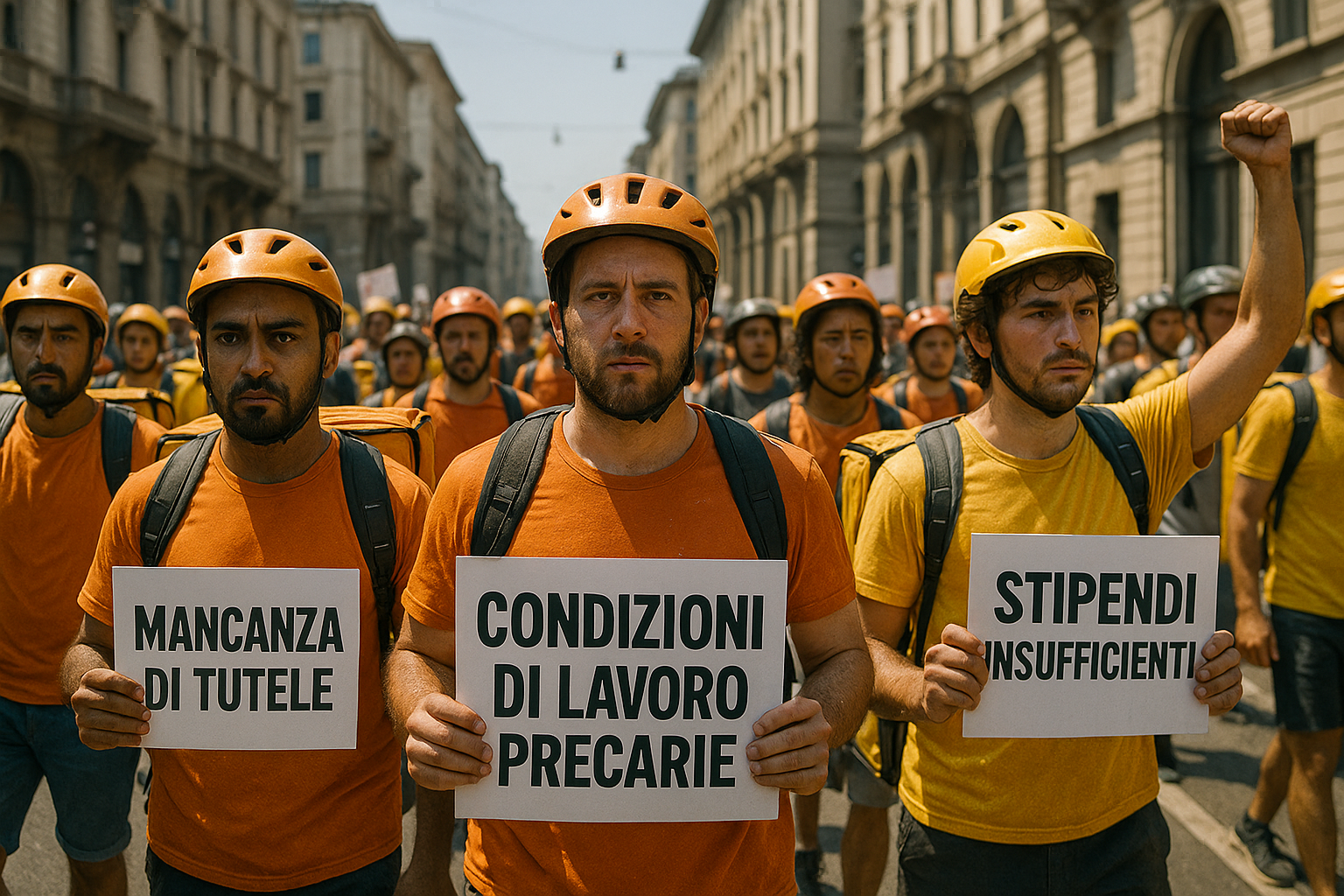 Sciopero rider a Bologna, Milano e Firenze: contro caldo e sfruttamento