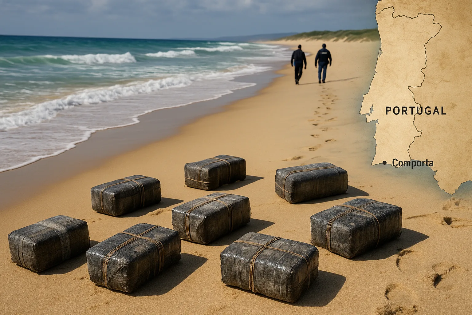Due tonnellate di cocaina sulle spiagge portoghesi: il carico fantasma destinato all'Italia