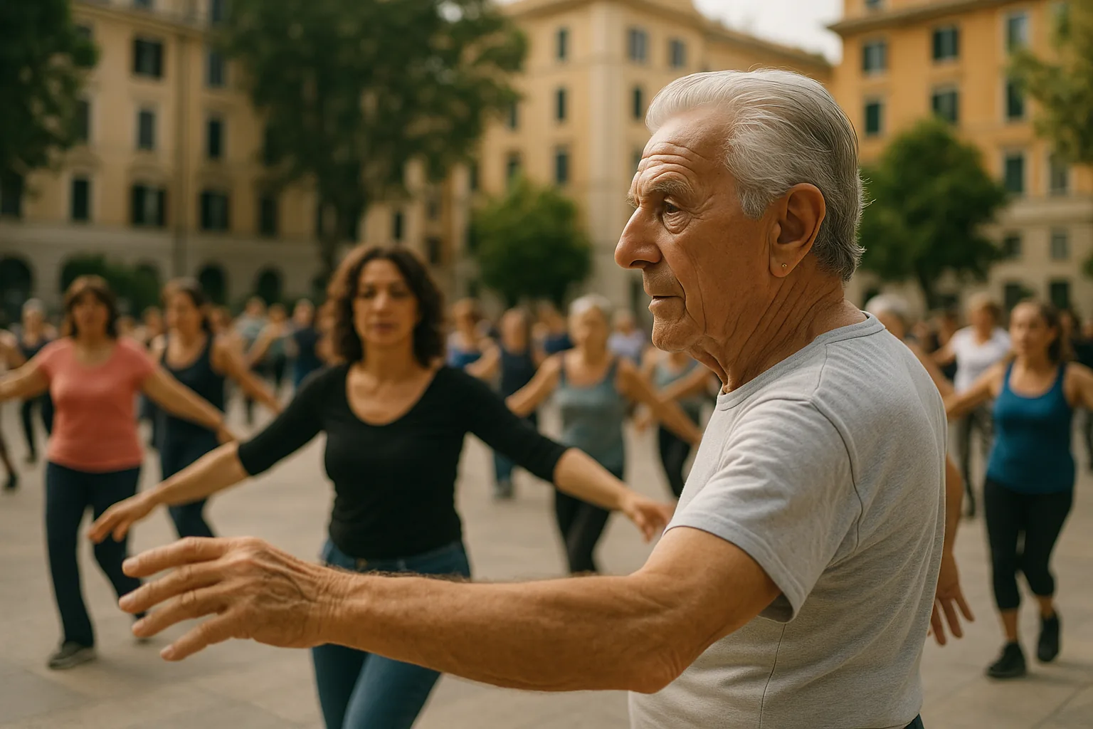 Pasquale Iannotta, il maestro di danza virale di Testaccio che balla ogni pomeriggio con l'allieva di 80 anni (2)