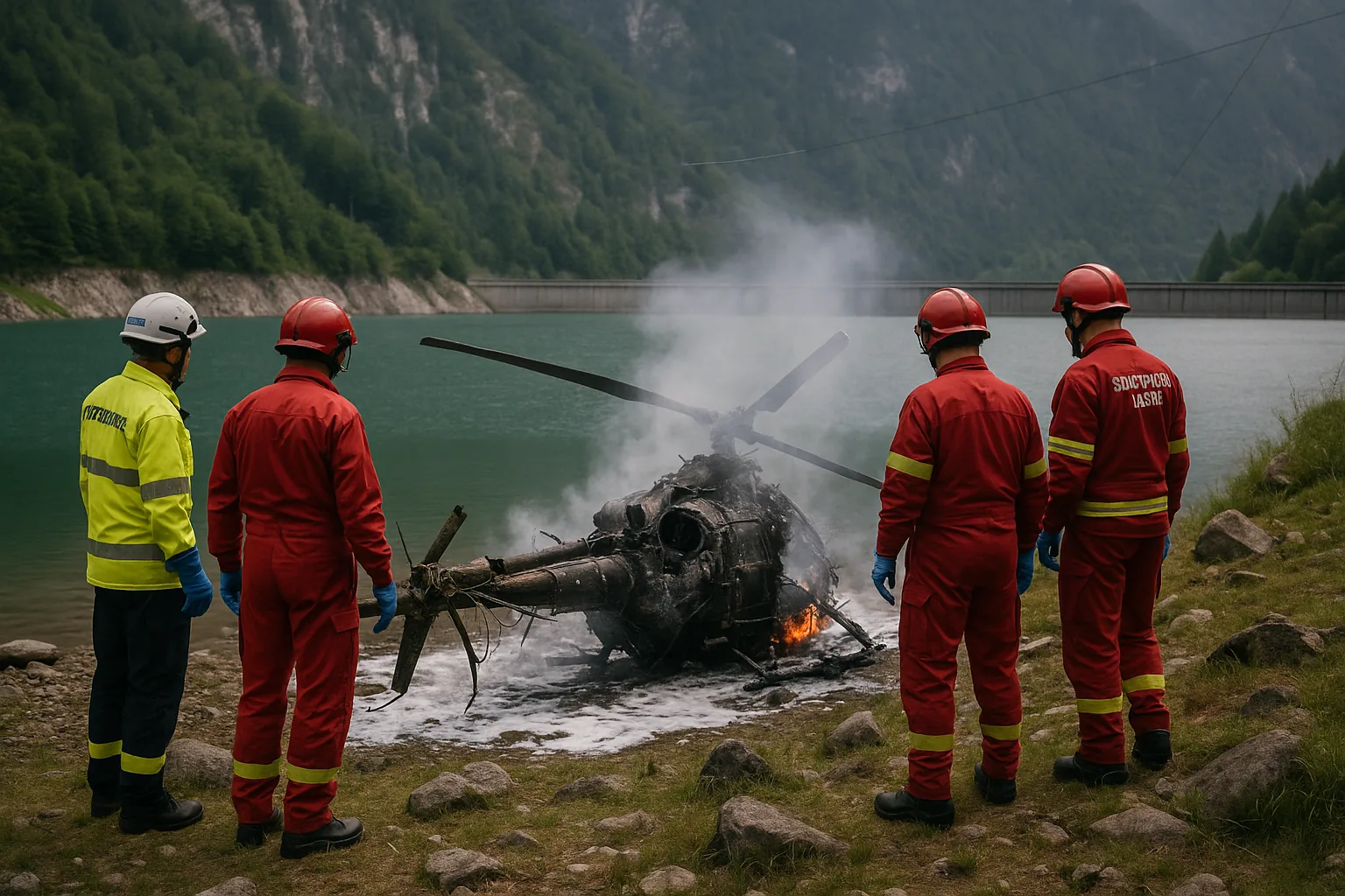 Incidente elicottero in Piemonte: precipita dopo aver toccato i cavi elettrici, due morti (2)
