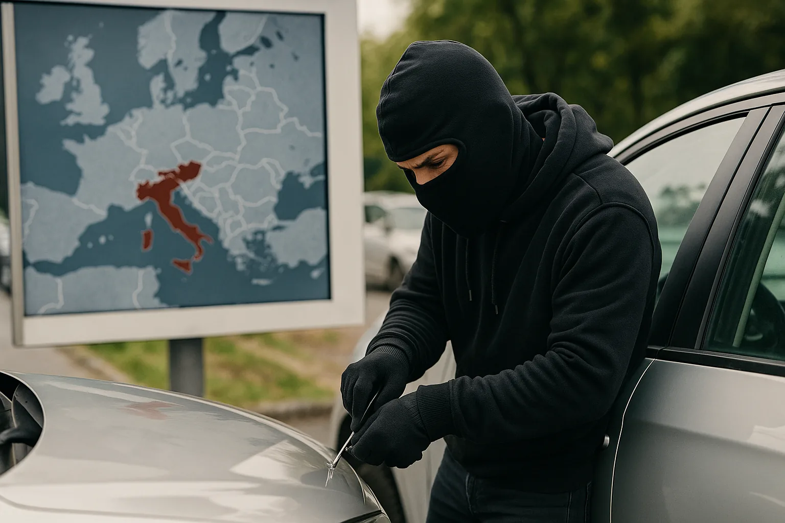 Furti d'auto in Italia: 285 veicoli rubati ogni giorno, l'Italia quarta in Europa