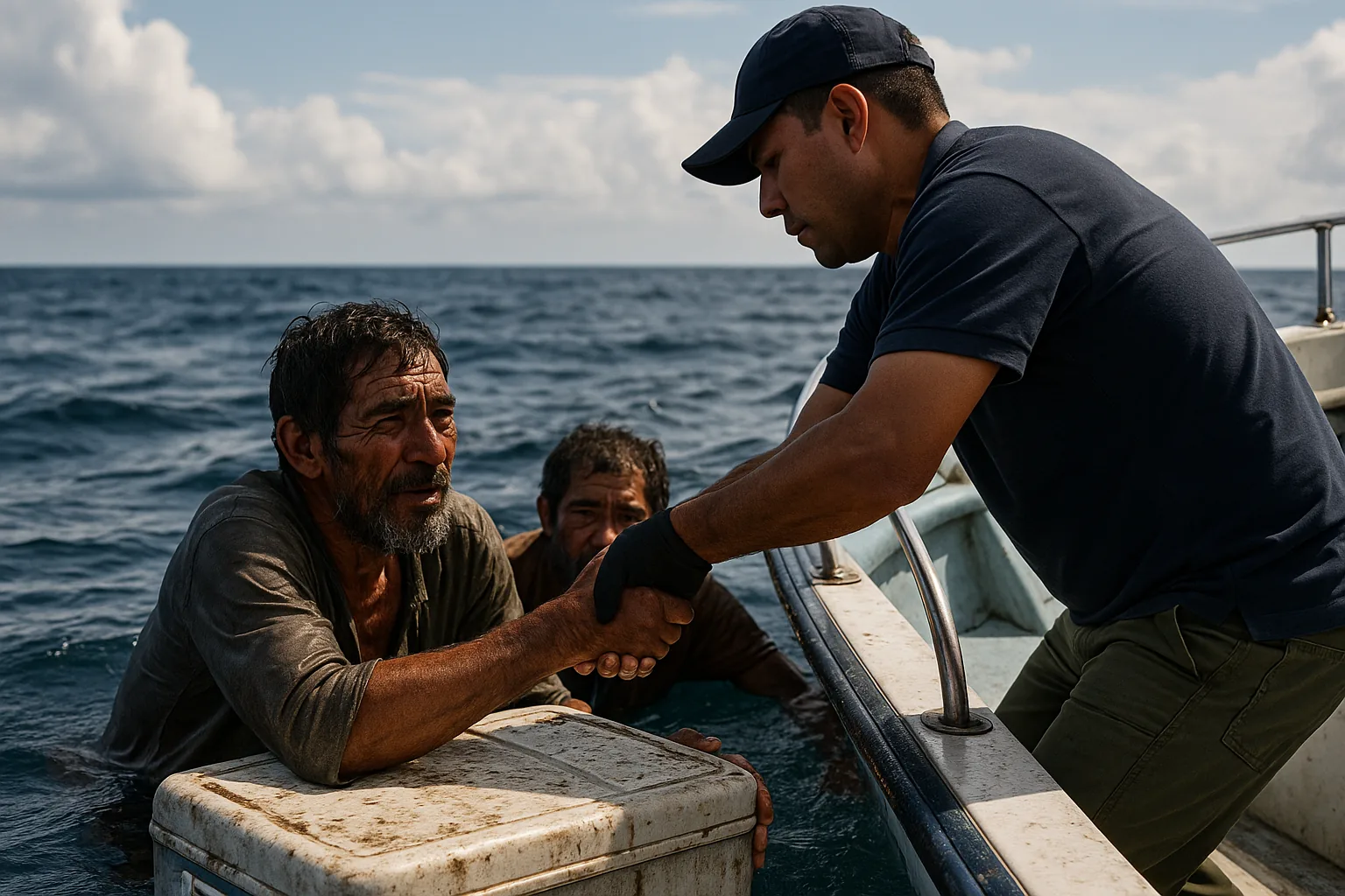 Pescatori alla deriva nel Pacifico: salvati dopo 5 giorni senza acqua né cibo su una ghiacciaia (2)