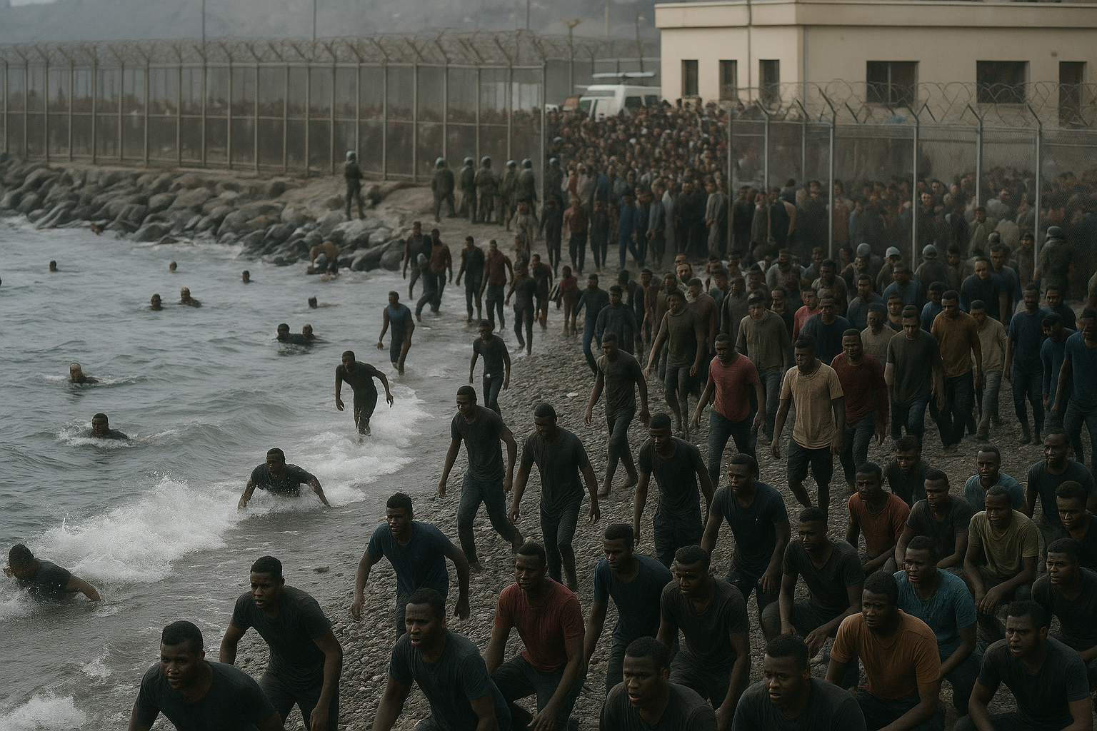 Ceuta in crisi: migliaia di nuotatori dal Marocco e il collasso dei centri di accoglienza