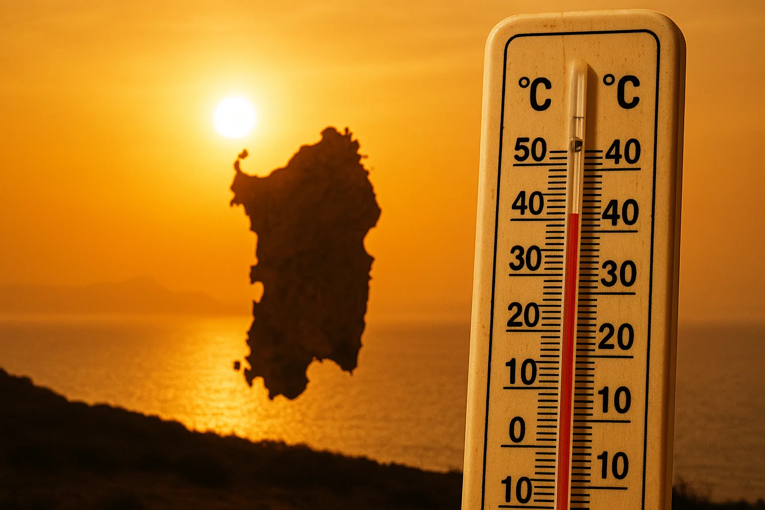 Caldo record in Sardegna: certificato 48,4 gradi ad Orani, quinta ondata a 40 gradi