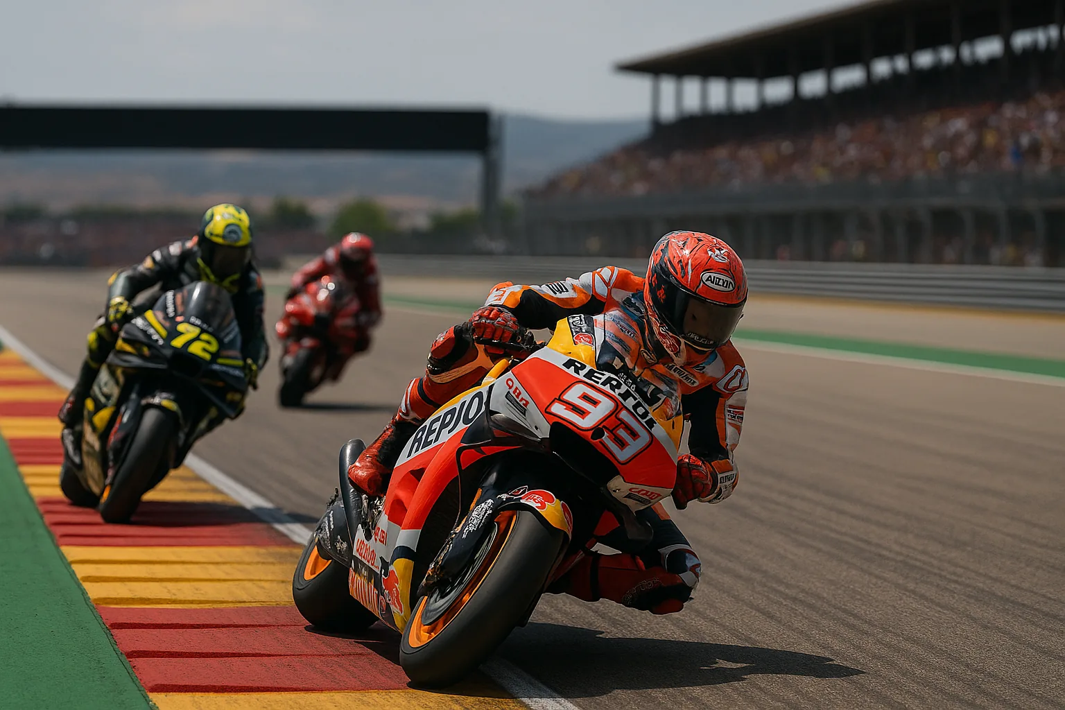 Marc Marquez fa doppietta ad Aragona: ottavo successo nel suo circuito prediletto, Bezzecchi sul podio (2)