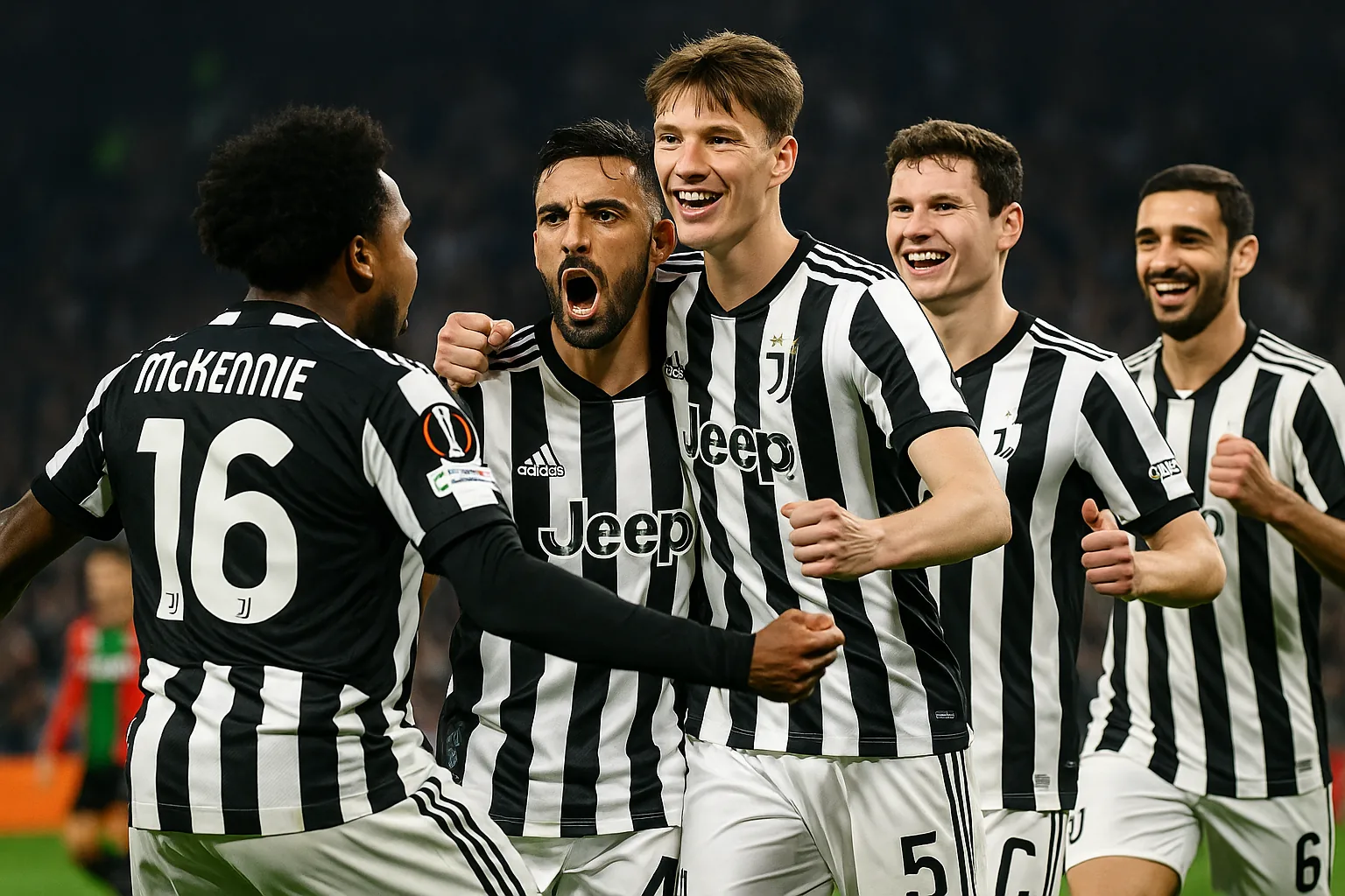 Juventus domina in Europa League: 5-0 al Nec, debutto vincente per Alajbegovic e Woltemade