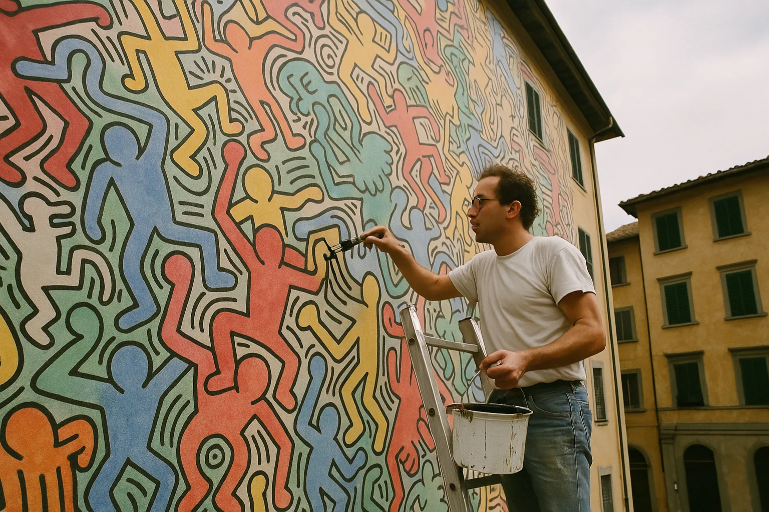 Keith Haring: il murale Tuttomondo di Pisa compie 35 anni, un film ritrovato ne racconta la storia
