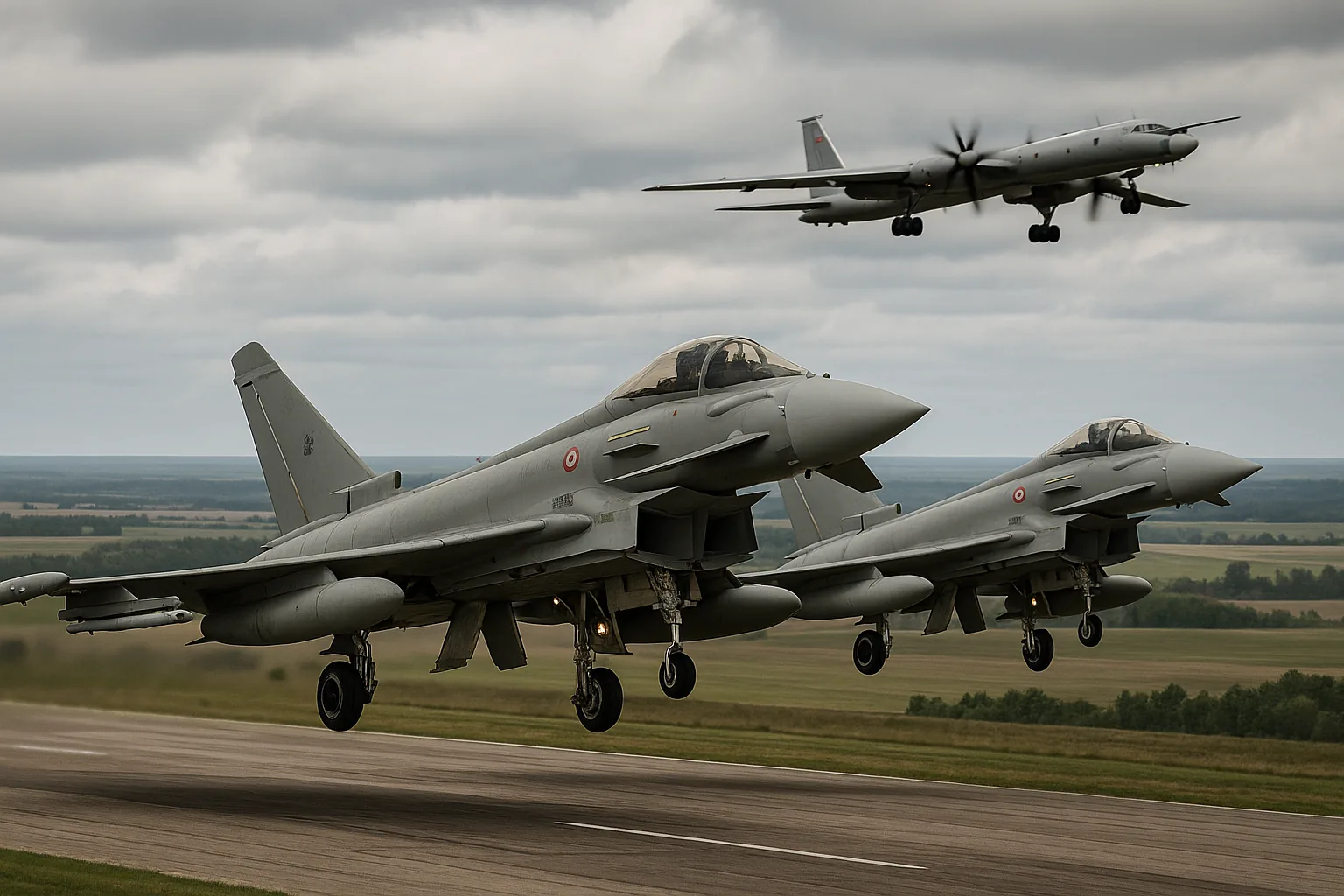 Eurofighter italiani intercettano jet russi: la risposta Nato dalla base di Šiauliai