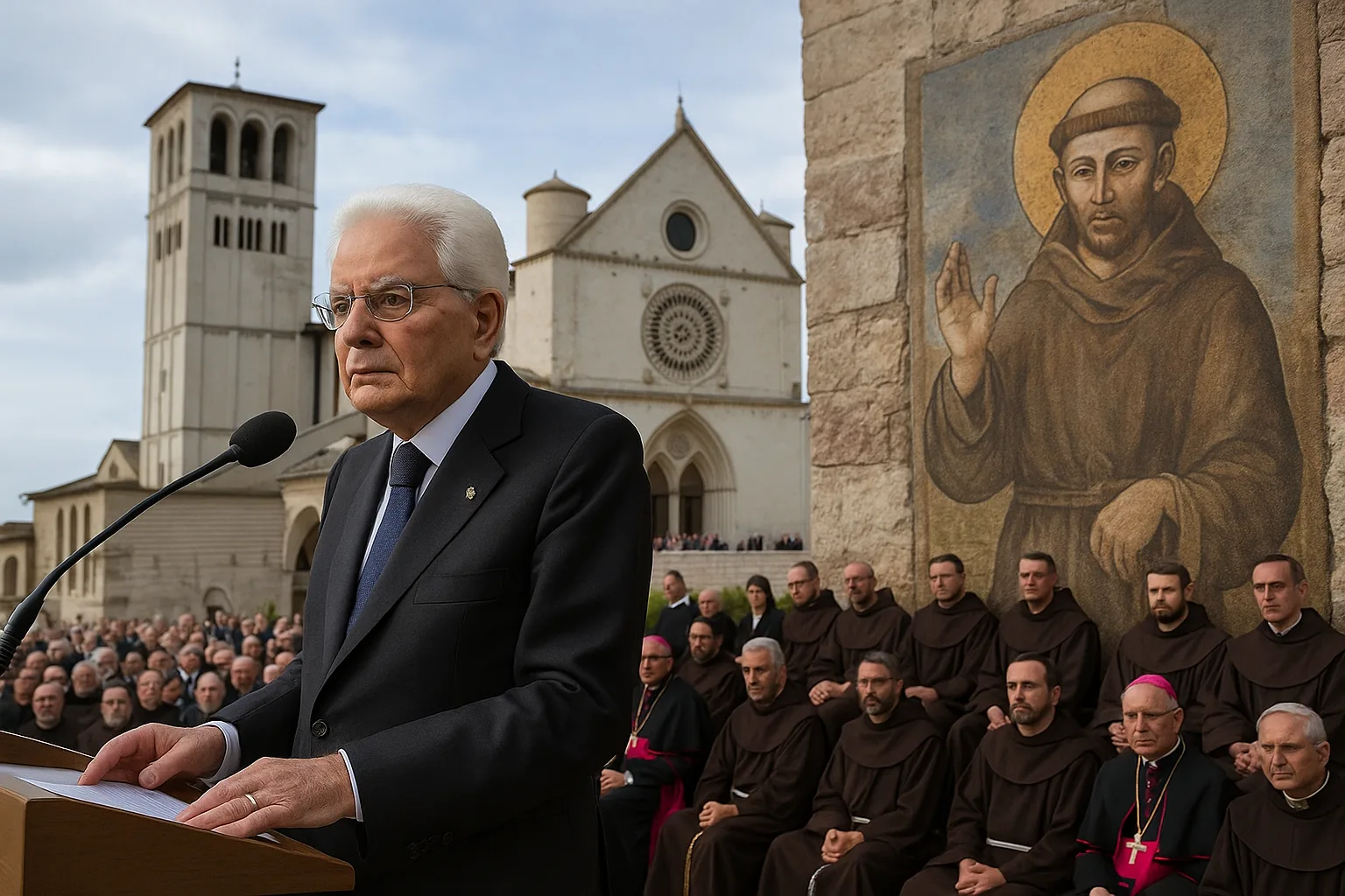 Mattarella ad Assisi per gli 800 anni di San Francesco: 'Il mondo si illumini verso la pace'