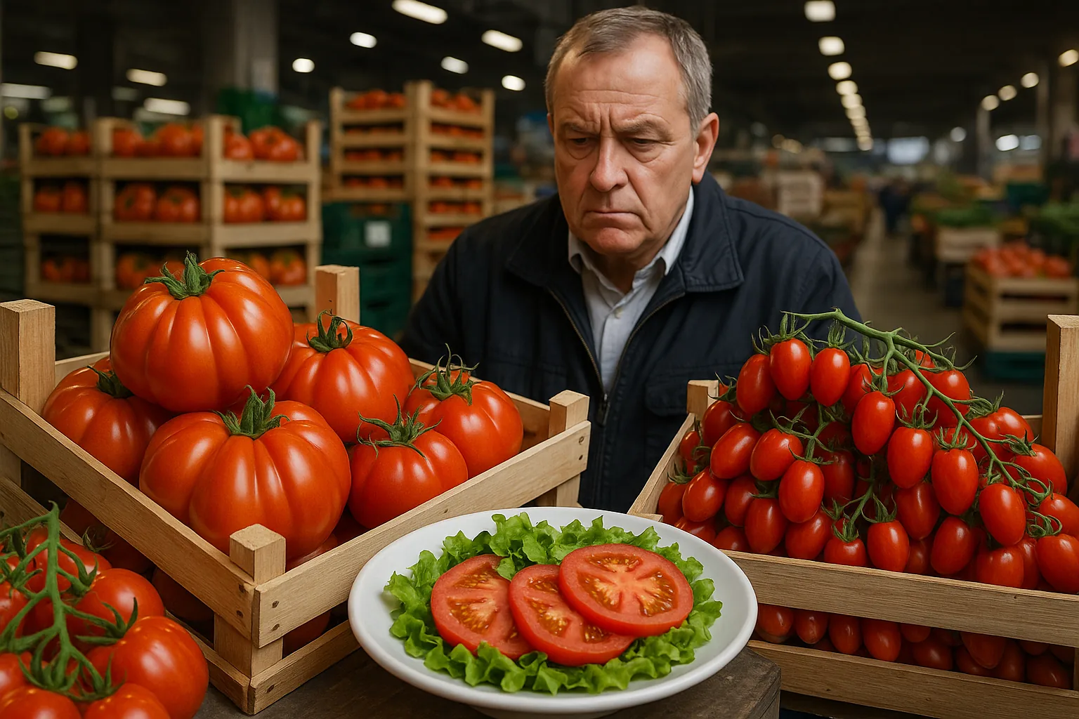 Pomodori a 5,80 euro al chilo: la crisi dei prezzi all'ingrosso e l'allarme dei mercati italiani