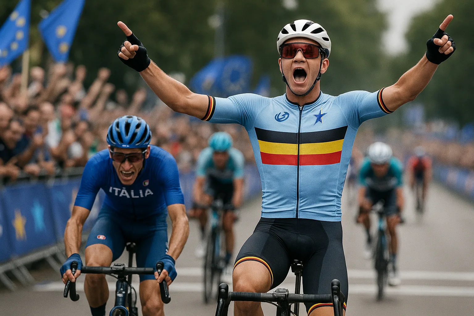 Evenepoel campione europeo di ciclismo, Ciccone argento al fotofinish: l'amarezza dell'abruzzese (2)