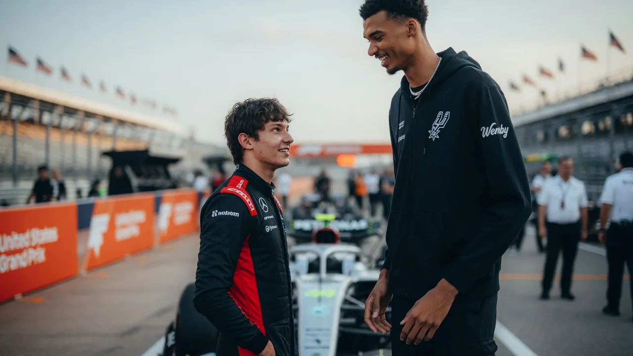 Kimi Antonelli e Victor Wembanyama: il campione di F1 incontra l'Alieno a Austin